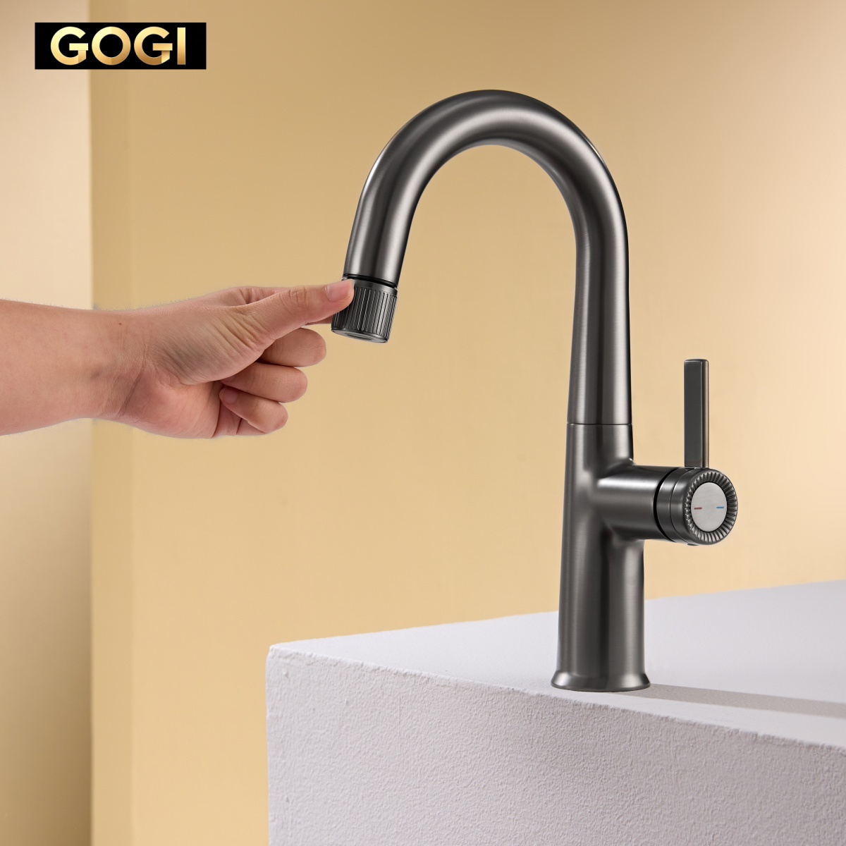 GOGI Solid Brass Gun Gray Pull - đánh giá và giá Basin Mixer Cartridge
